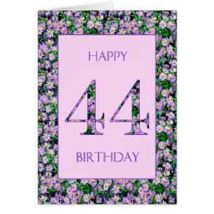 Cartão 44 Birthday Roxo Daisies
