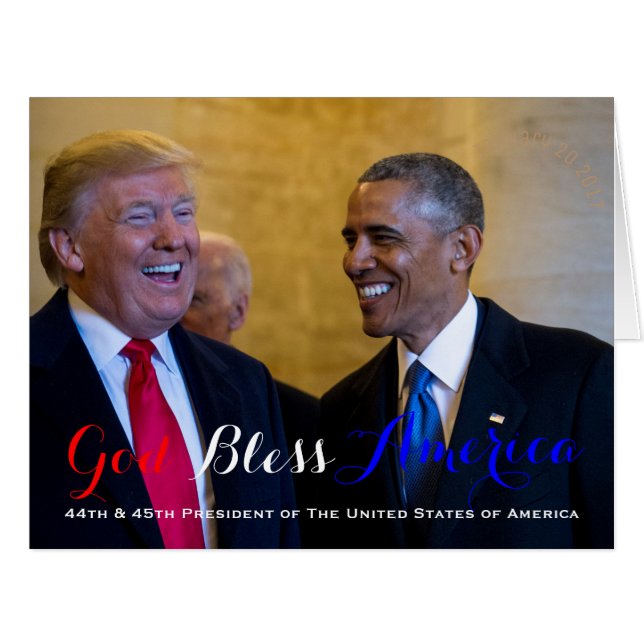 Cartão 44 e 45º Presidente dos EUA Obama e Trump (Frente horizontal)