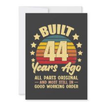 44 Years Ago All Parts Original 44th Birthday
