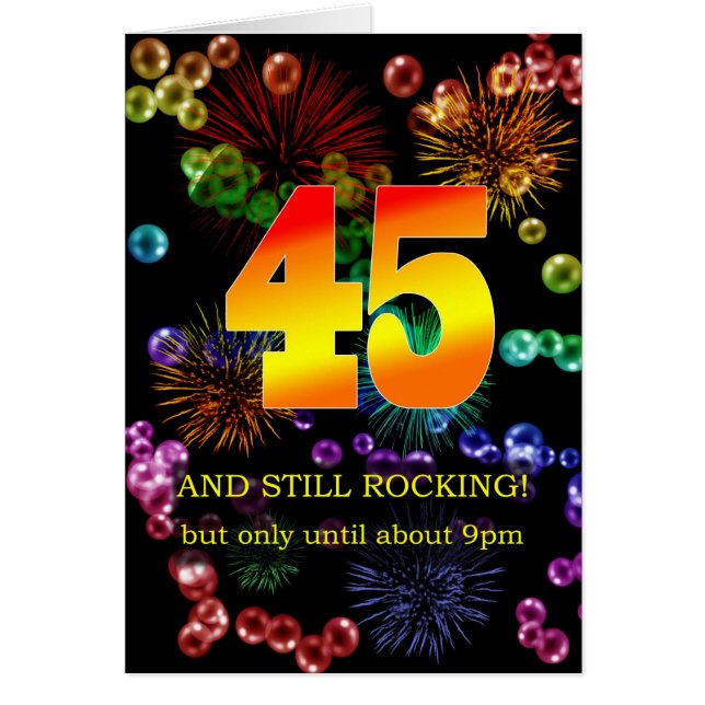 Cartão 45.º aniversário ainda em chamas (Frente)