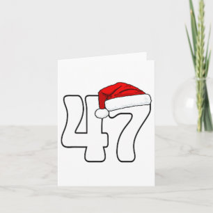 Cartão 45 47 Donald Trump 2024 American Flag Santa Hat Ch
