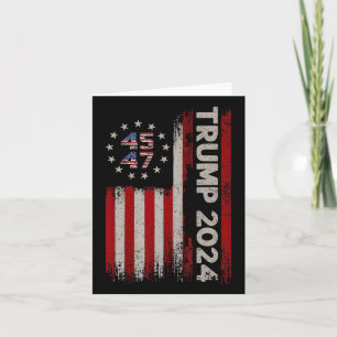Cartão 45 47 Donald Trump 2024 Bandeira Americana 2024 El