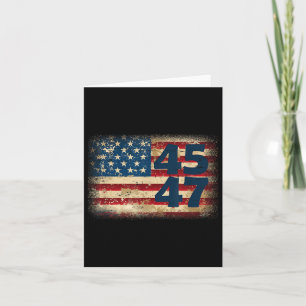 Cartão 45 47 Donald Trump 2025 American Flag