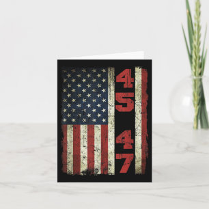 Cartão 45 47 Trump Vintage Estados Unidos Flag 2025 Presi