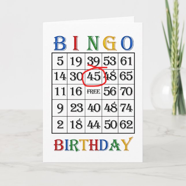 Cartão 45th Birthday Bingo card (Frente)