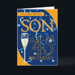 Cartão 45th Birthday Son - Champagne Glass<br><div class="desc">45th Birthday Son - Champagne Glass</div>