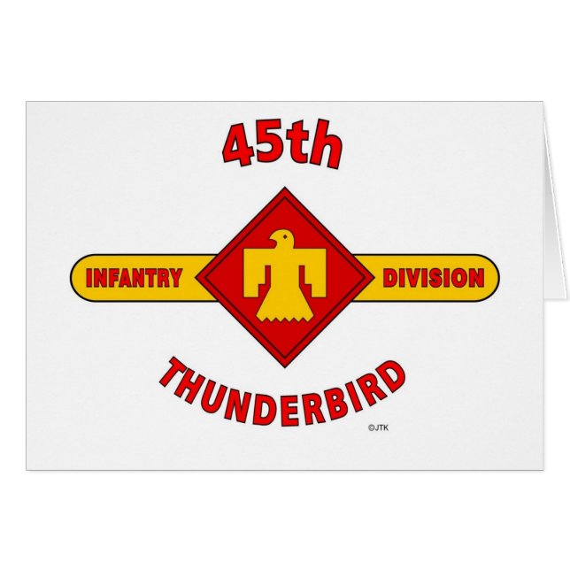 Cartão 45TH DIVISÃO de INFANTARIA "THUNDEBIRD " (Frente Horizontal)