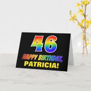 Cartão 46º aniversário: Negrito, Divertido, Simples, Arco