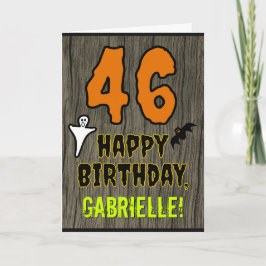 Cartão 46º Aniversário: Tema Assustador de Halloween, Nom
