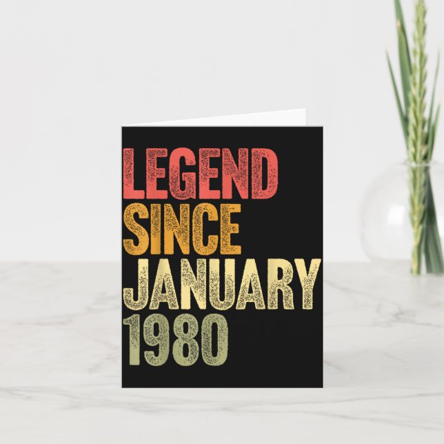 Cartão 46 Year Old Legend Since January 1980 Retro 46th B (Frente)