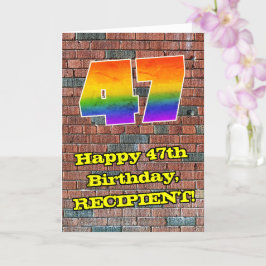 Cartão 47º aniversário: Arco-Íris 47 inspirado no Grafite