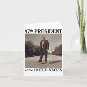 Cartão 47º Presidente Donald Trump no skate