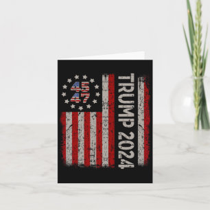 Cartão 47 Trump 2024 American Flag (no verso)