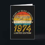 Cartão 47 Year Old Bday 1974 Awesome Since 47th Birthday<br><div class="desc">Birthday Design For anyone who's horoscope say difficult & Stubborn But totally worth.Wear it with pride at work,  school gym perfect to pair with shorts,  leggings or jeans for a casual yet trendy Look</div>