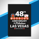 Cartão 48ª Casais de aniversário de casamento Viagem de L<br><div class="desc">Um presente único de 48 anos para marido e esposa ou casal casado levando um final de semana romântico para Las Vegas para celebrar 48 anos de casamento! Novidade lembrando sua viagem de Vegas como uma segunda viagem de lua de mel ou festa de casamento que você nunca teve. Apresenta...</div>