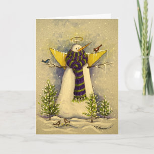 Cartão 4881 Snow Angel & Birds Birthday Card