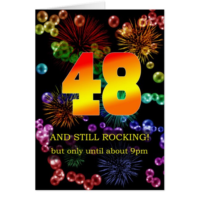 Cartão 48.º aniversário ainda em chamas (Frente)