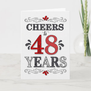 Cartão 48.º Aniversário da Saúde no Padrão Negro Branco V