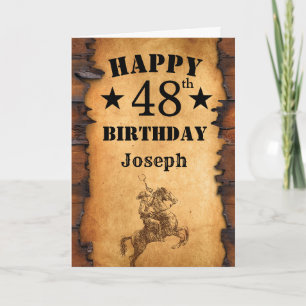Cartão 48.º Aniversário do País Russo Ocidental Cowboy Ho