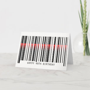 Cartão 48th Birthday Barcode with laser Card