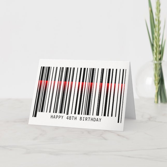 Cartão 48th Birthday Barcode with laser Card (Frente)