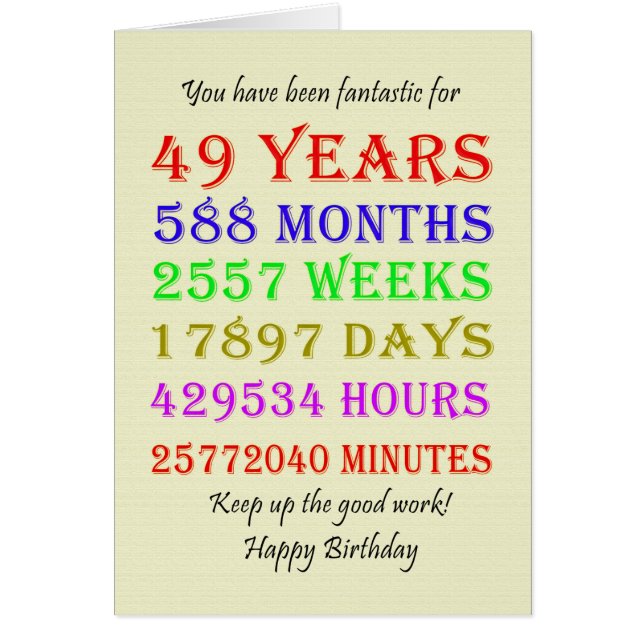 Cartão 49º aniversário (Frente)