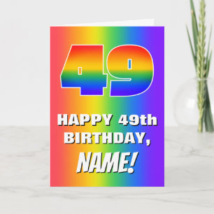 Cartão 49.o Aniversário: Padrão Divertido e colorido do