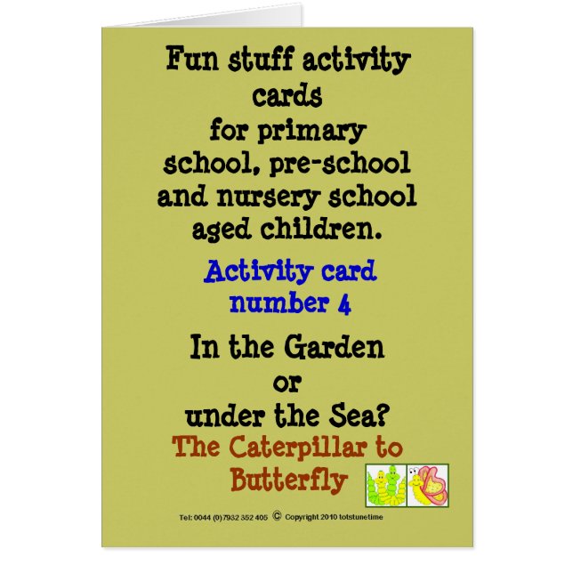 Cartão 4 a lagarta à borboleta (Frente)