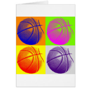 Cartão 4 Cores de basquete de Pop