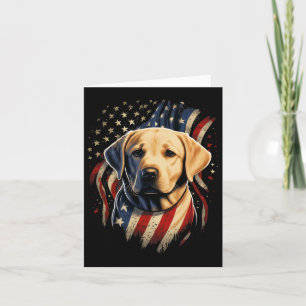 Cartão 4 De Julho Amarelo Labrador Americano Patriótico