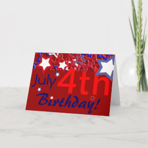 Cartão 4 de julho, aniversário!