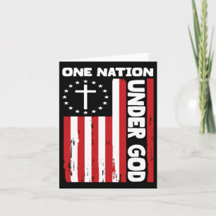 Cartão 4 De Julho Bandeira Cristã Patriótica One Nation U