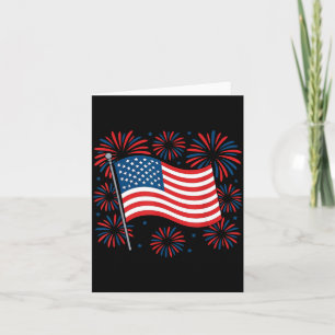 Cartão 4 De Julho Bandeira Dos EUA Fogos De Artifício Pat