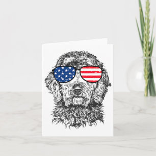 Cartão 4 De Julho Cachorro De Goldendoodle Cachorro Patri