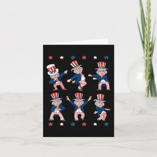 Cartão 4 de julho dançando Tio Sam Boys Kids USA Patrio