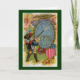 Cartão 4 de julho de 1776 Minuteman