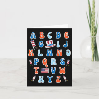 Cartão 4 De Julho De Abc Alphabet, Ensino Patriótico