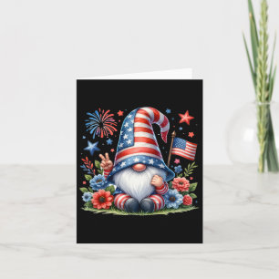 Cartão 4 De Julho Do Patriótico Gnomo Americano Independe