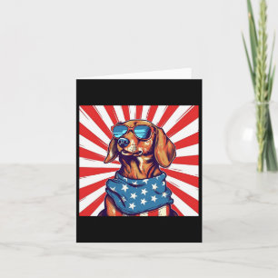 Cartão 4 De Julho Engraçado Dachsund Weiner Dog Weenie Us