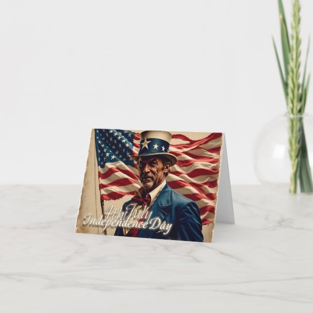 Cartão 4 de Julho – Espírito de Independência (Frente)