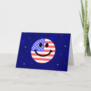 Cartão 4 de julho, face da bandeira americana