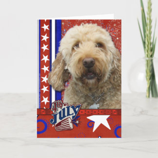 Cartão 4 de julho foguete - GoldenDoodle