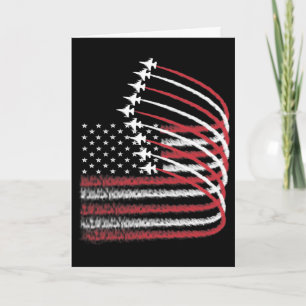 Cartão 4 De Julho Jato Bandeira Americana Patriótica EUA