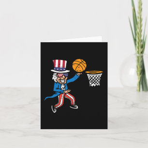 Cartão 4 de julho, jogador de basquetebol Tio Sam America