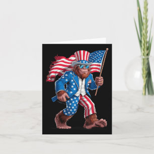 Cartão 4 De Julho Patriótico Americano Sasquatch U