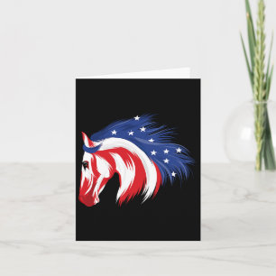 Cartão 4 De Julho Patriótico Bandeira Americana De Cavalo