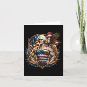 Cartão 4 De Julho Patriótico Engraçado George Washington