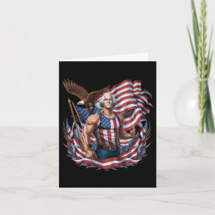 Cartão 4 De Julho Patriótico Funny George Washington Julh