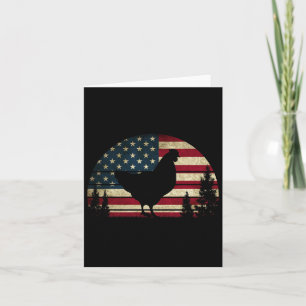 Cartão 4 De Julho Patriótico Galinha Americana Bandeira D