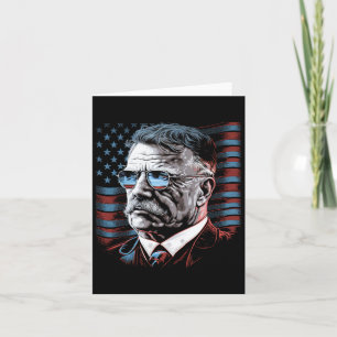 Cartão 4 de Julho Presidente Theodore Roosevelt Americano